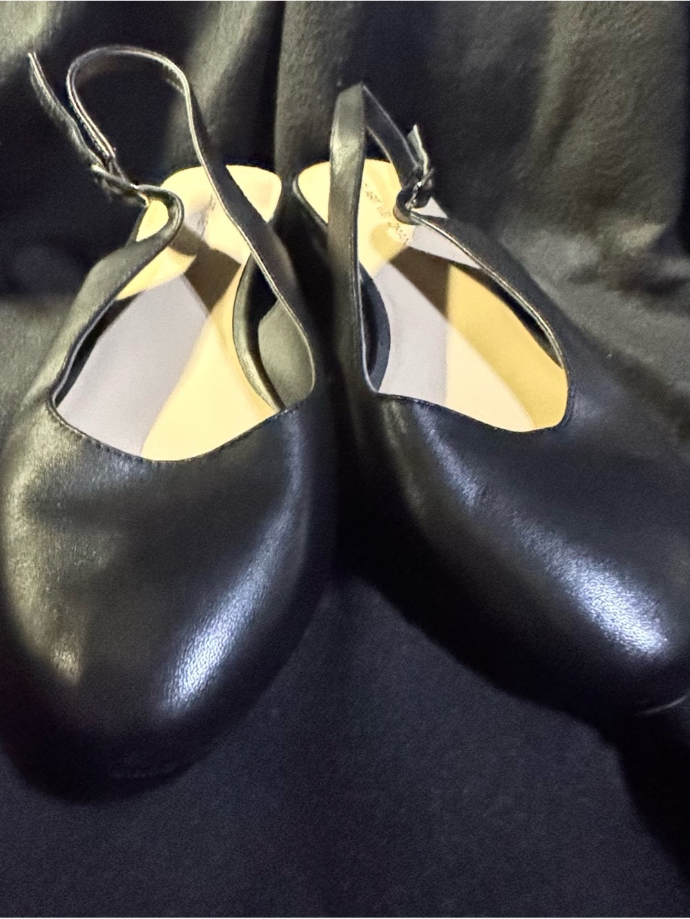 Stuart Weitzman Black Leather Slingback Heels – Size 7.5